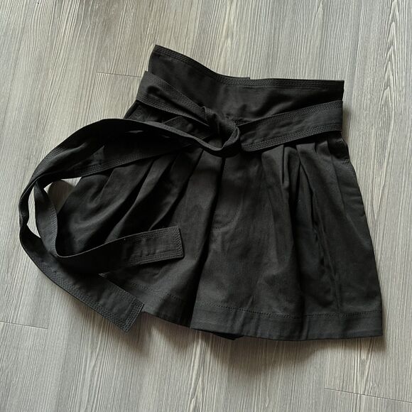Marc Jacobs Shorts Runway Paper Bag Tie Up Womens Size 0 Denim Canvas Black - Picture 1 of 13